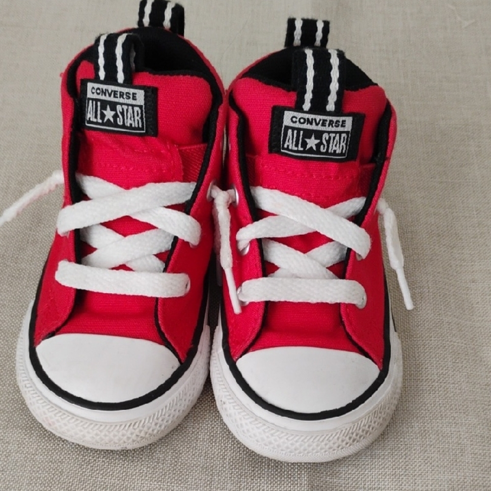 Converse Kids Red and White Sneakers